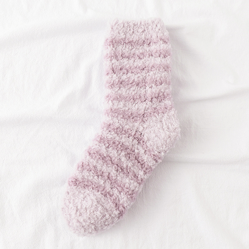 Coral Velvet Socks Autumn Winter Thick Warm Sleep Floor Sleep Wild Towel Socks Fluffy Fuzzy Socks